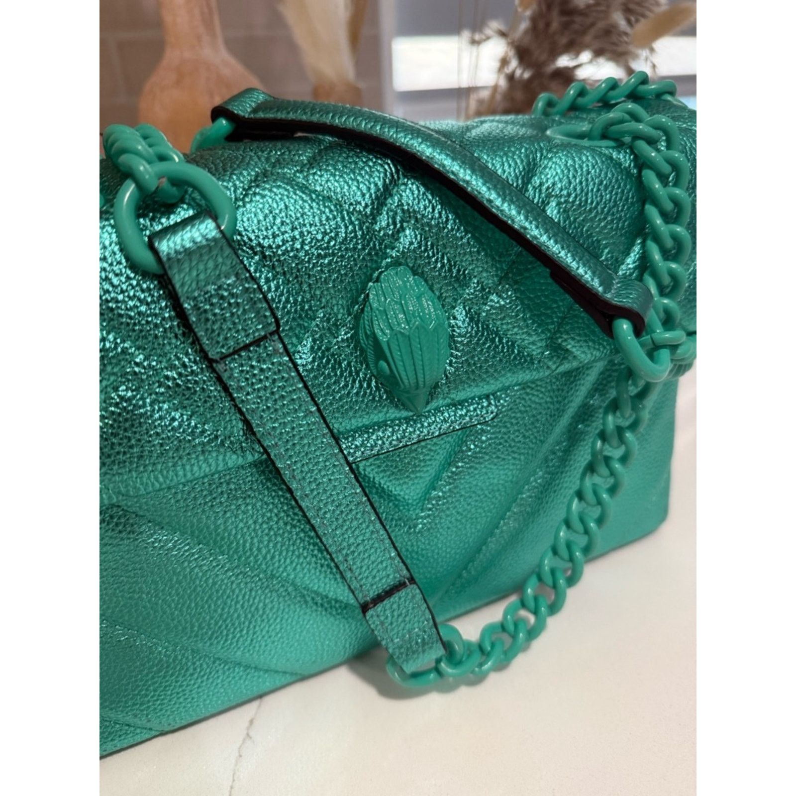 Kurt Geiger Kurt Geiger London Kensington Drench NWT! Metallic Green Size ONE SIZE - 3 Thumbnail