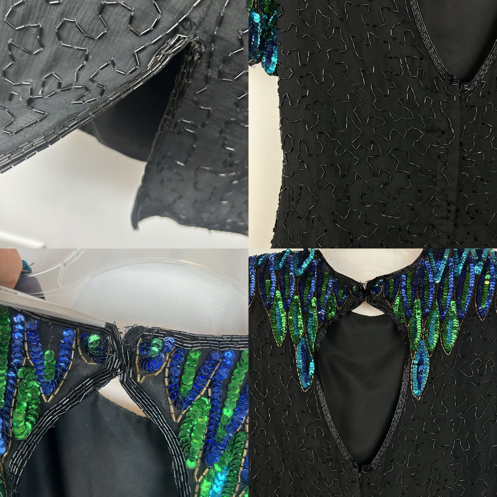 Vintage VINTAGE Stenay Dress Black Silk Sequin Bead Cocktail Evening Women Sz 12 P 80s Size XL / US 12-14 / IT 48-50 - 9 Thumbnail