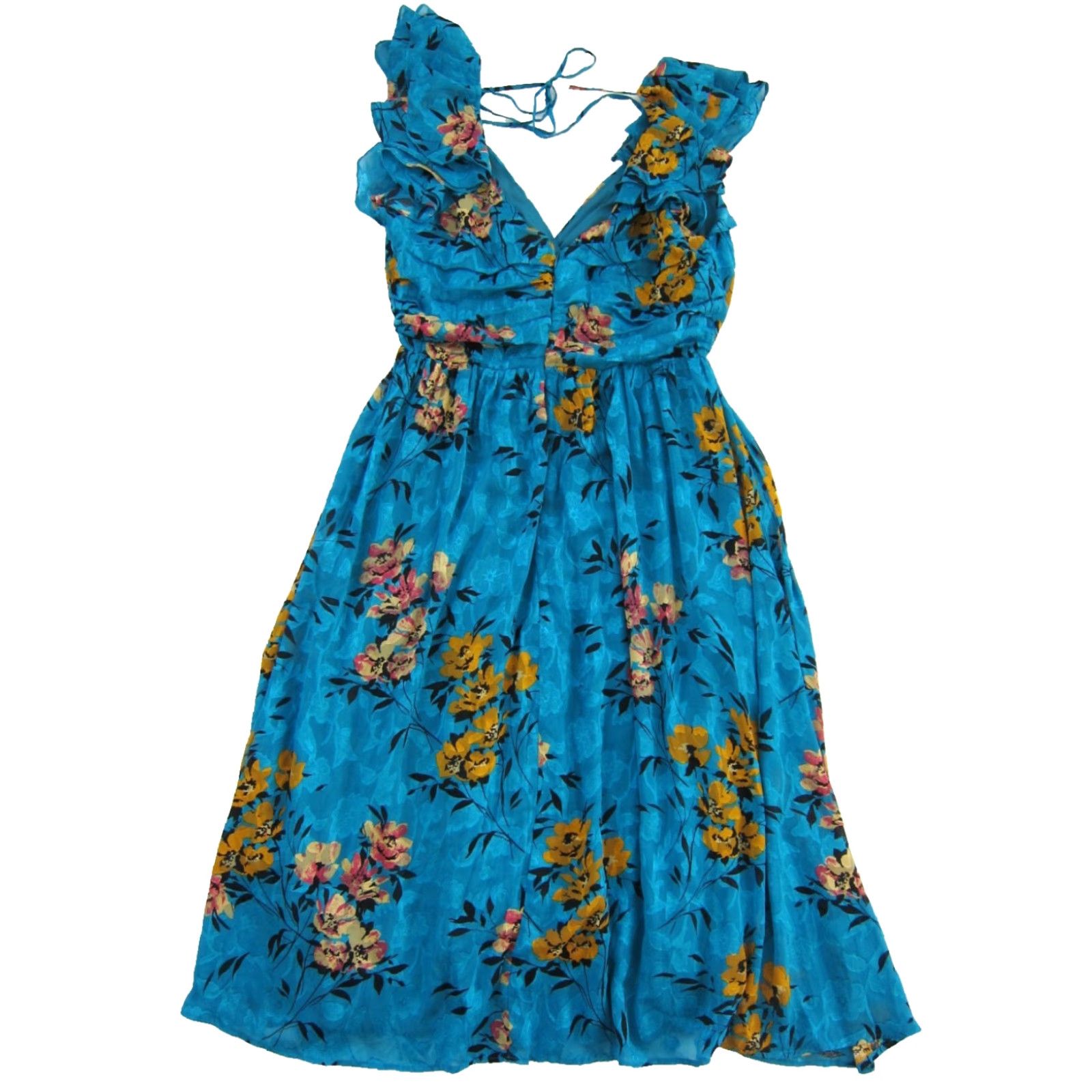 Lulus NWT Lulu's Dress V-Neck Cap Sleeve Midi Floral Blue XL Womens Size XL / US 12-14 / IT 48-50 - 2 Thumbnail