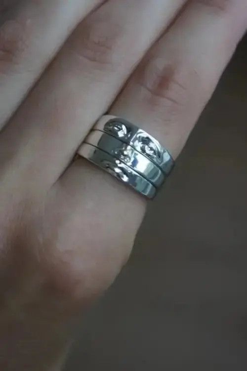 Jewelry Face Finger Rings Silver Face Anatomy Human Head Jewelry Art Size ONE SIZE - 4 Thumbnail