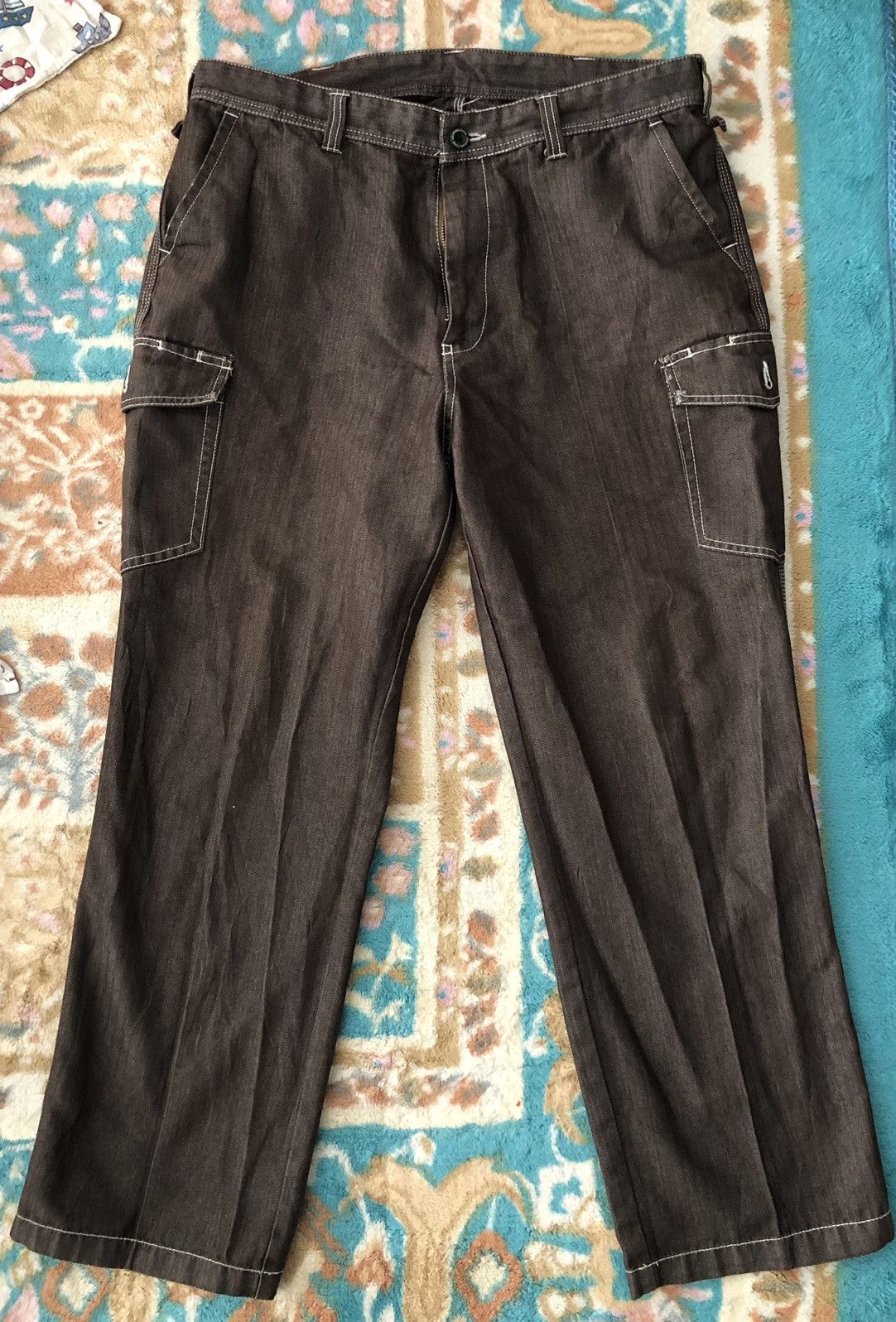 Japanese Brand HERRINGBONE CARGO JEANS Size US 36 / EU 52 - 1 Thumbnail