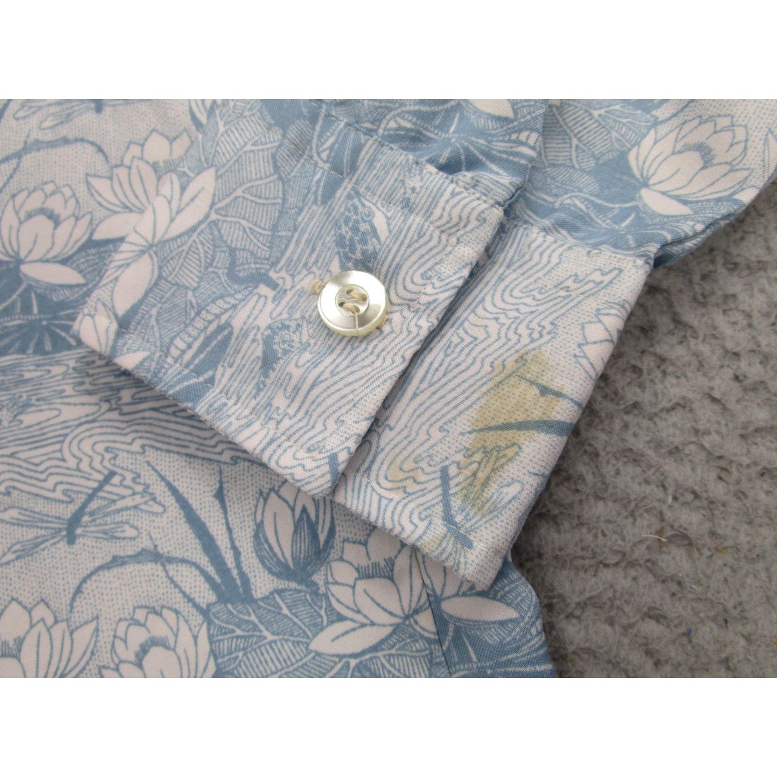 Vintage VINTAGE Jaymar Shirt Men Large Blue Floral Button-Front 70s Long Sleeve 1970s Size US L / EU 52-54 / 3 - 3 Thumbnail
