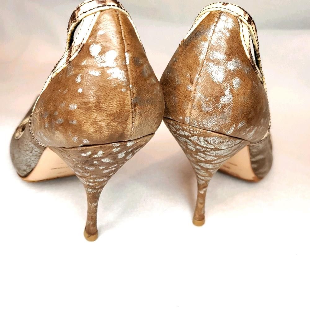 Miu Miu Miu Miu Distressed Leather Size 7.5 Heels Size US 7.5 / IT 37.5 - 3 Thumbnail