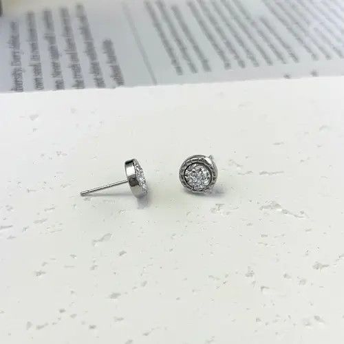Other 925 Silver Plated CZ Cubic Zirconia Stud Earrings for Men Size ONE SIZE - 3 Thumbnail