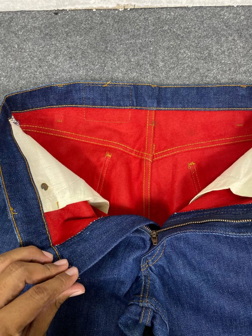 Levi's vintage levis 517 orange tab bootcut denim red velvet lining Size US 34 / EU 50 - 11 Thumbnail
