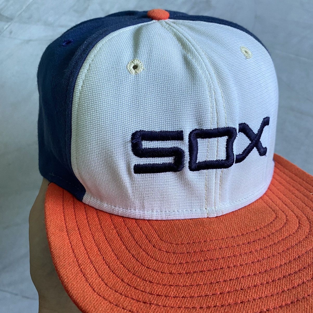 MLB × Vintage Vintage 80s Chicago White Sox New Era Rare Big Logo MLB Cap Size ONE SIZE - 5 Thumbnail