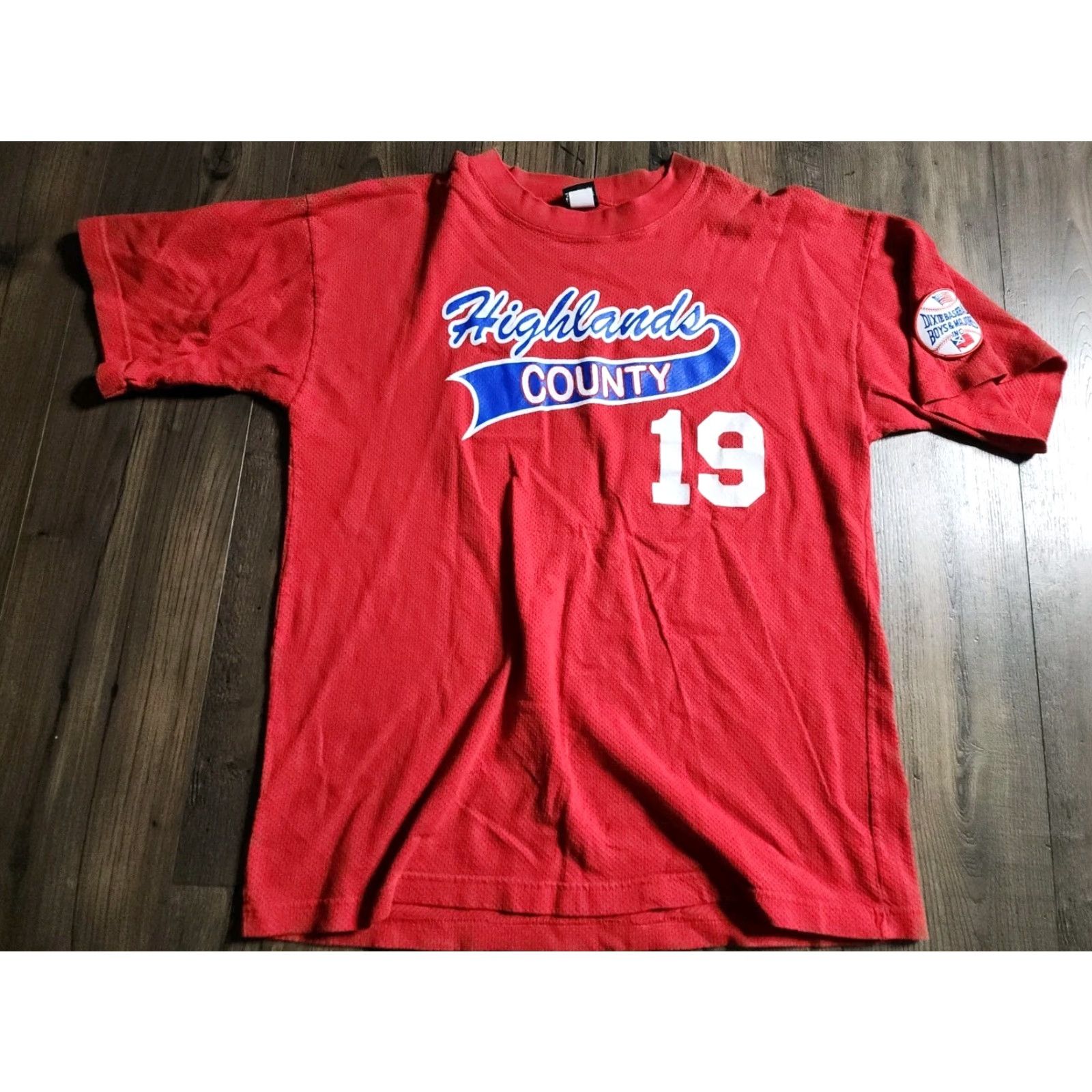 Vintage VINTAGE Highlands County Florida Baseball Jersey Mens XL Red 100% Cotton Jersey Distressed BSA Shirt Size US XL / EU 56 / 4 - 2 Thumbnail