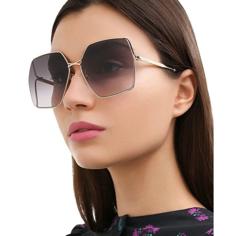 Gucci NEW GUCCI SUNGLASSES GG0817S 001 GOLD/GRAY SQUARE WOMEN Size ONE SIZE - 2 Thumbnail