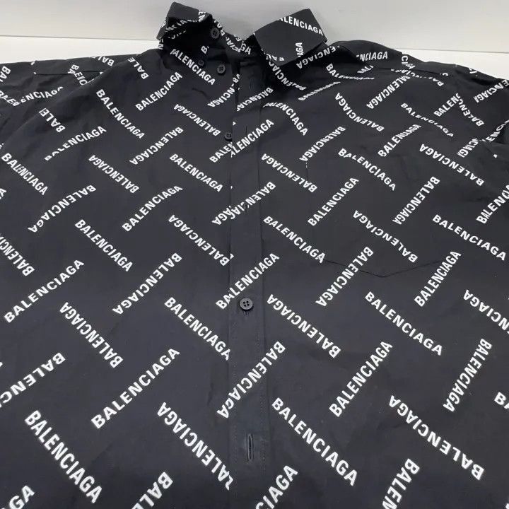 Balenciaga Balenciaga Balenciaga Black Printed Long Sleeve Shirt -250 Size US M / EU 48-50 / 2 - 8 Thumbnail