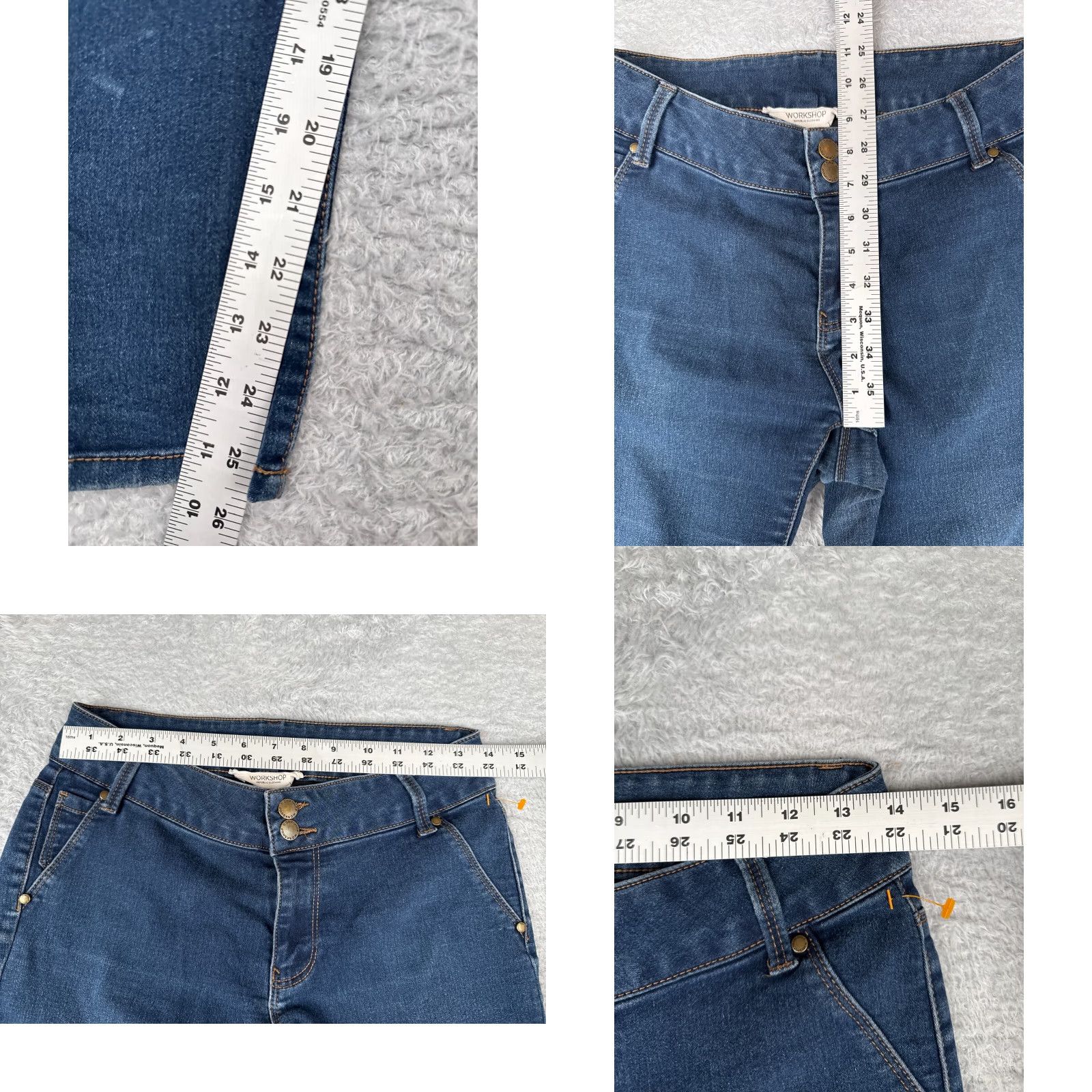 Vintage Workshop Jeans Women Jeans Skinny Mid Blue 28x26 4 Regular Denim Cotton Blend 5-Pocket Design Button Pockets Mens? Women. Size 27" / US 4 / IT 40 - 8 Thumbnail