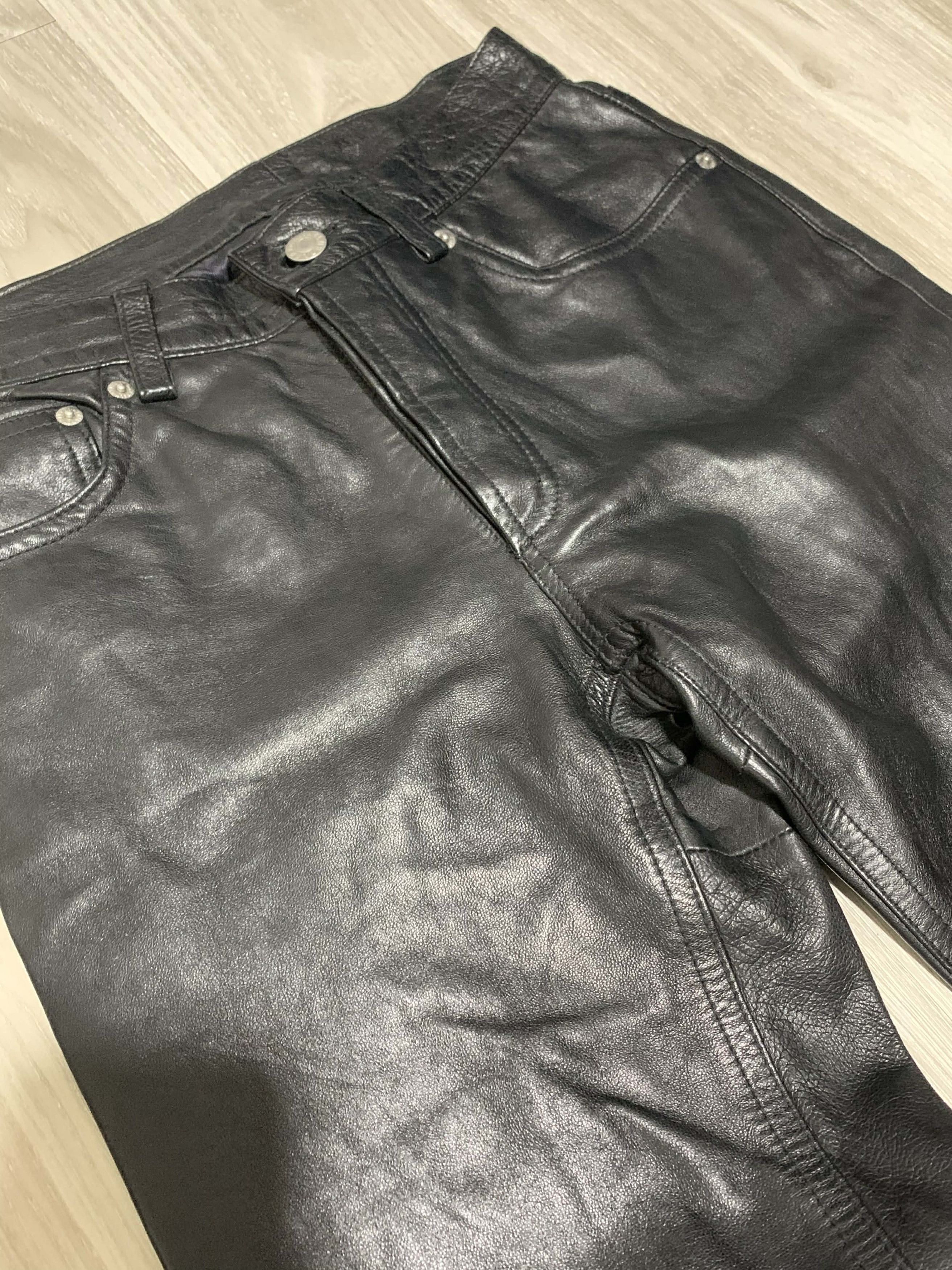 Helmut Lang Helmut Lang Archive 1997 Black Leather Pants Size US 26 / EU 42 - 4 Thumbnail