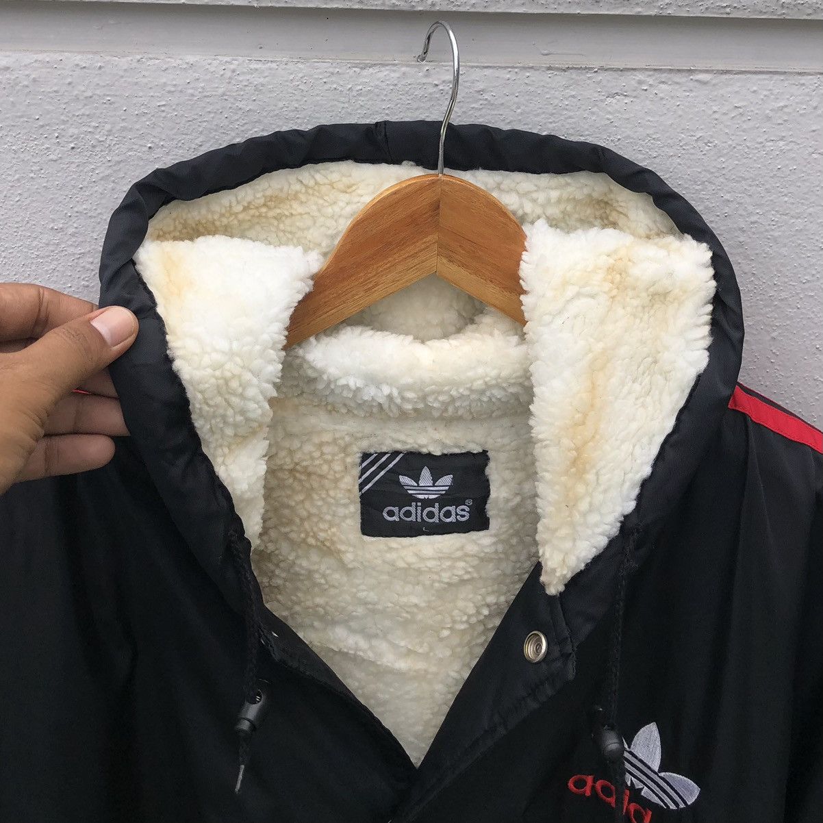 Adidas Vintage Adidas 3 Stripes Big Logo Lined Fleece Coach Jacket Size US L / EU 52-54 / 3 - 18 Thumbnail
