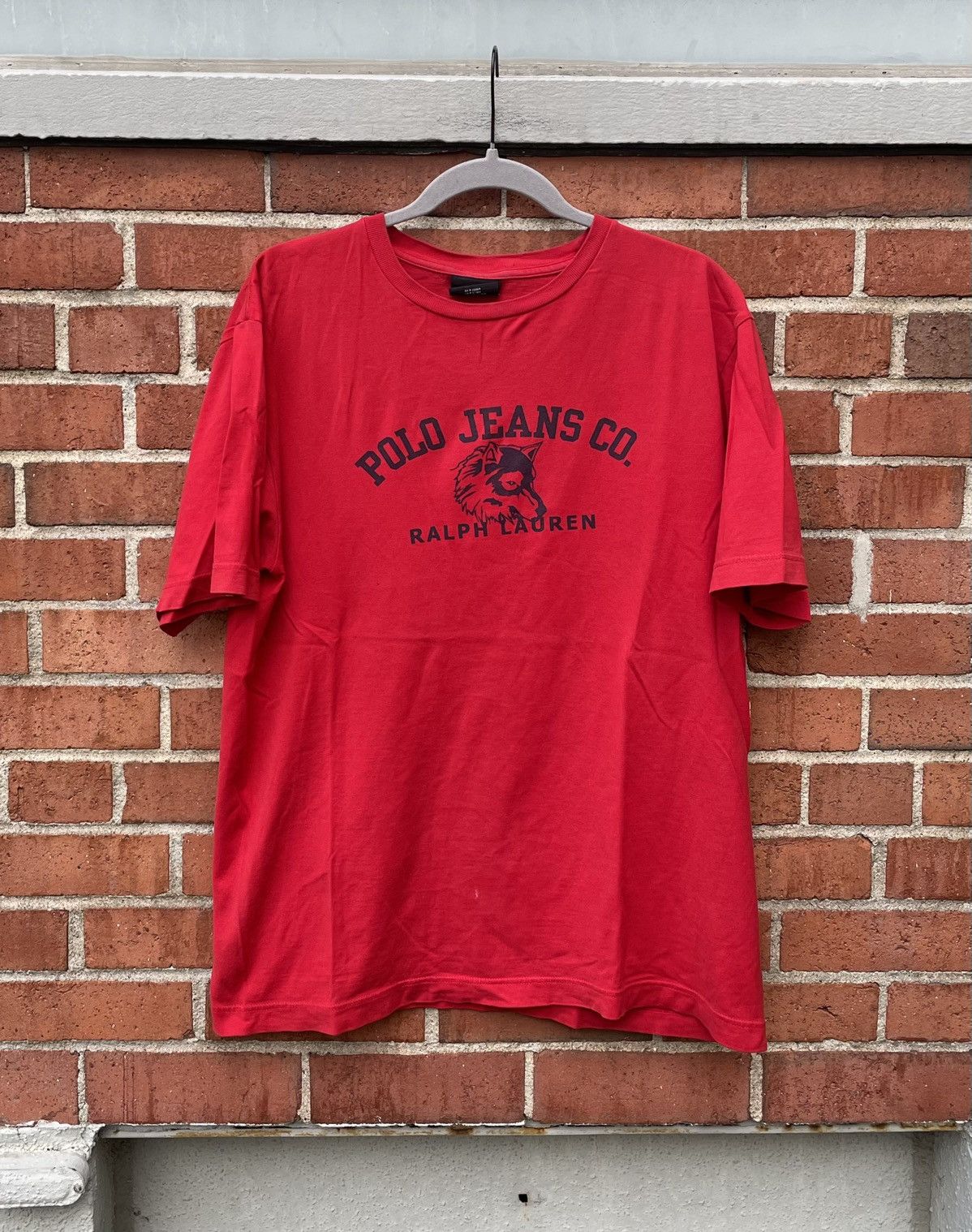 Polo Ralph Lauren Vintage 90s Polo Jeans Ralph Lauren Spellout Wolf Graphic T Size US L / EU 52-54 / 3 - 1 Thumbnail