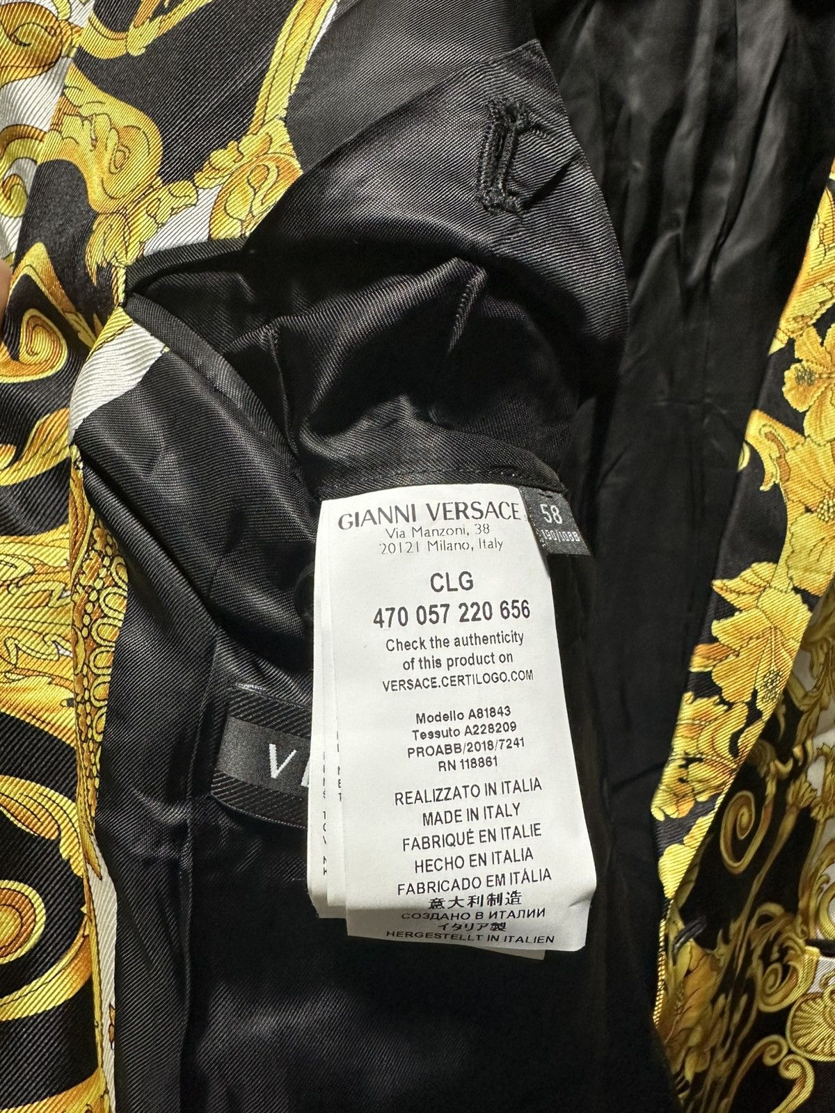Versace Versace barocco print blazer Size 54L - 8 Thumbnail