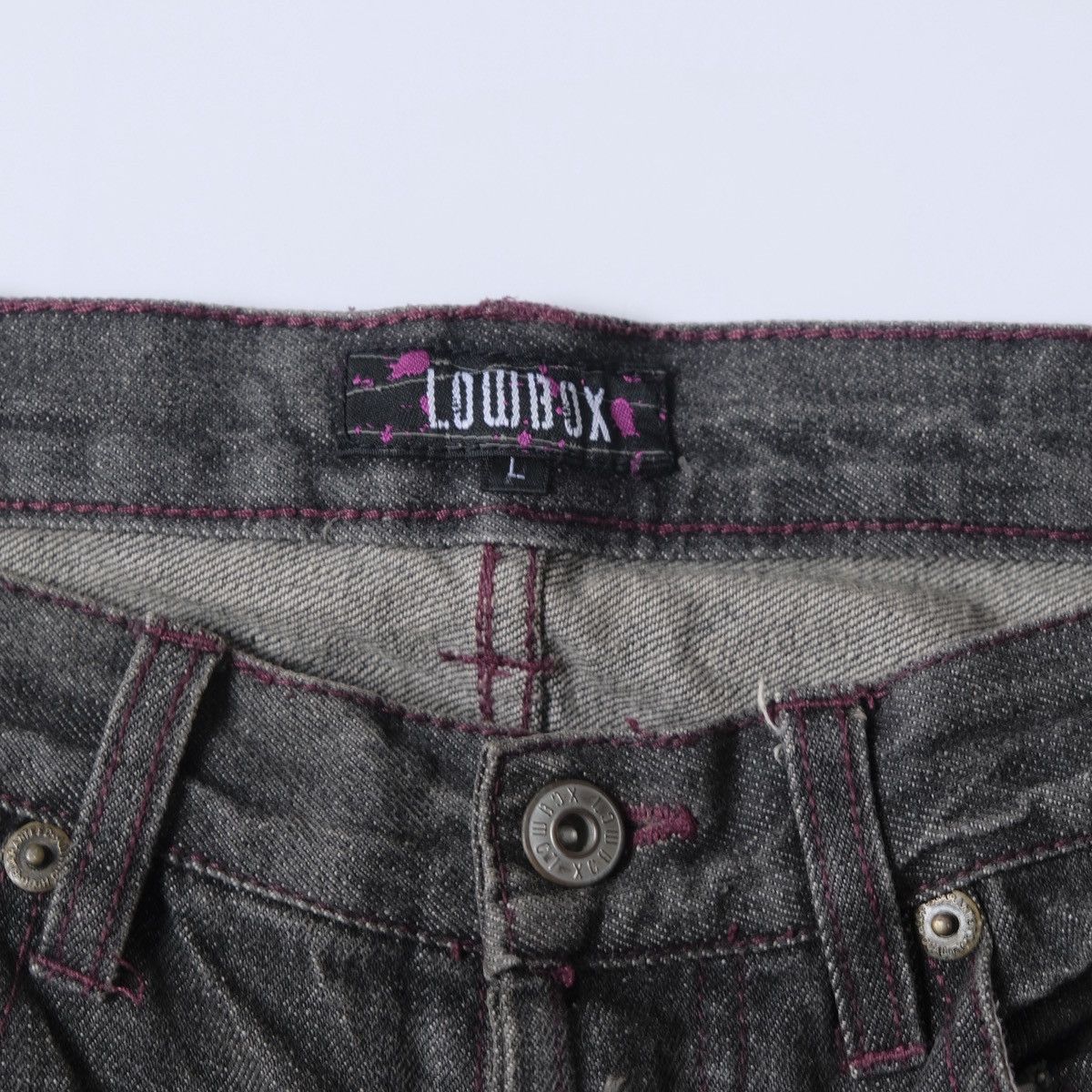 LOWBOX Lowbox black distressed ripped patchwork denim Size US 32 / EU 48 - 4 Thumbnail