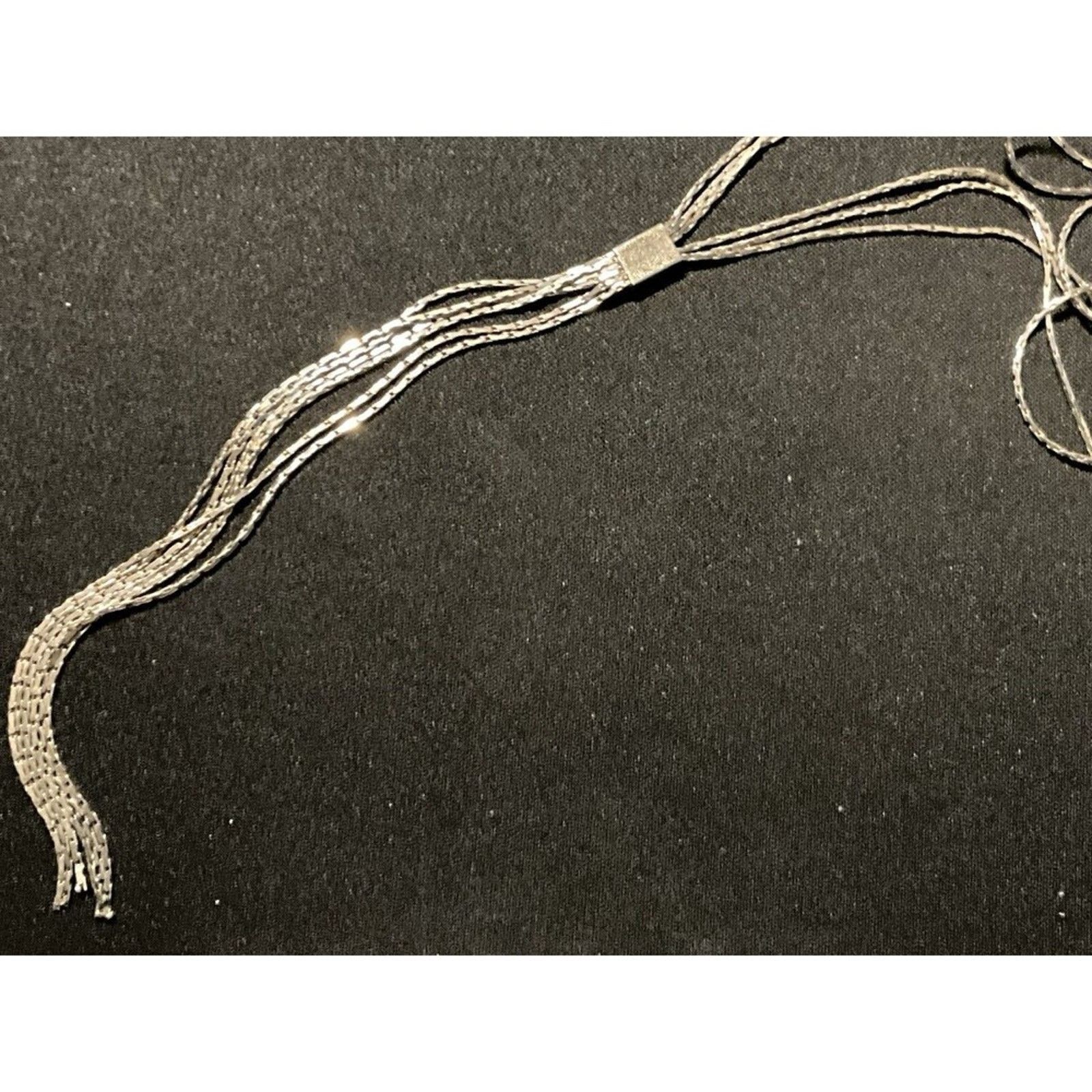 Other 925 Italy 6 Strand Necklace 14in 5in Tassel Total Length 19 Size ONE SIZE - 2 Thumbnail