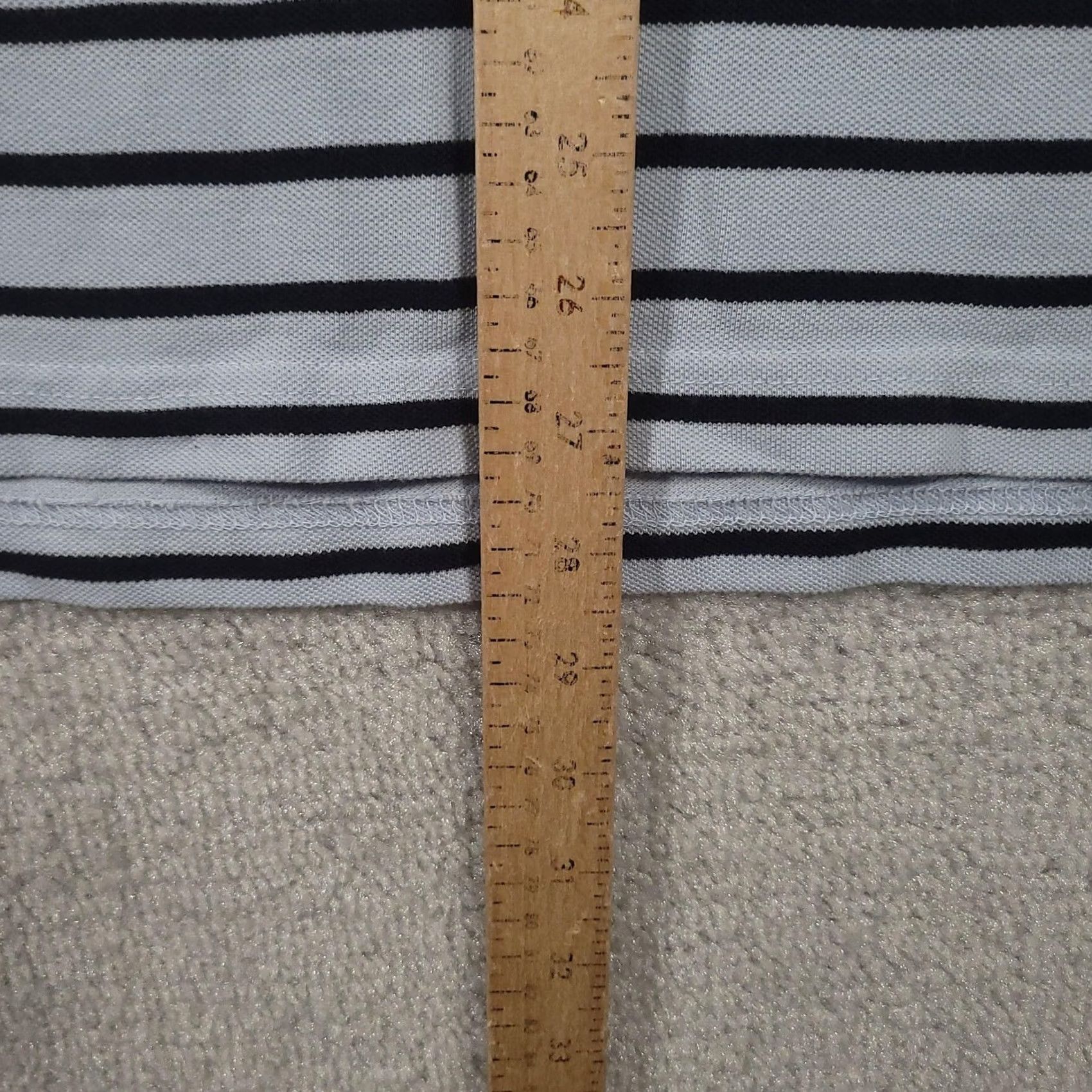Tommy Hilfiger Tommy Hilfiger Polo Shirt Mens 2XL Light Blue Navy Striped Regular Fit Pique Size US XXL / EU 58 / 5 - 7 Thumbnail