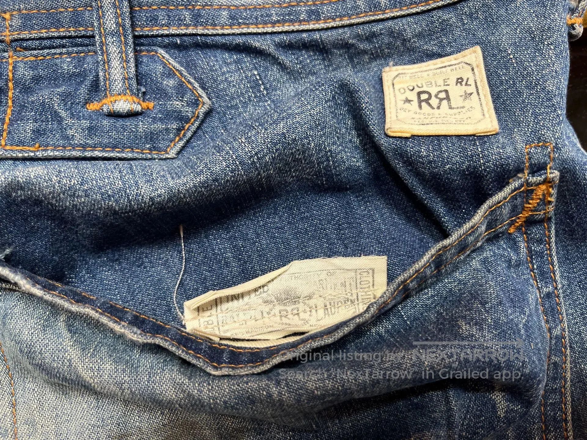 RRL Ralph Lauren distressed double rl workwear denim pants. Size US 34 / EU 50 - 5 Thumbnail
