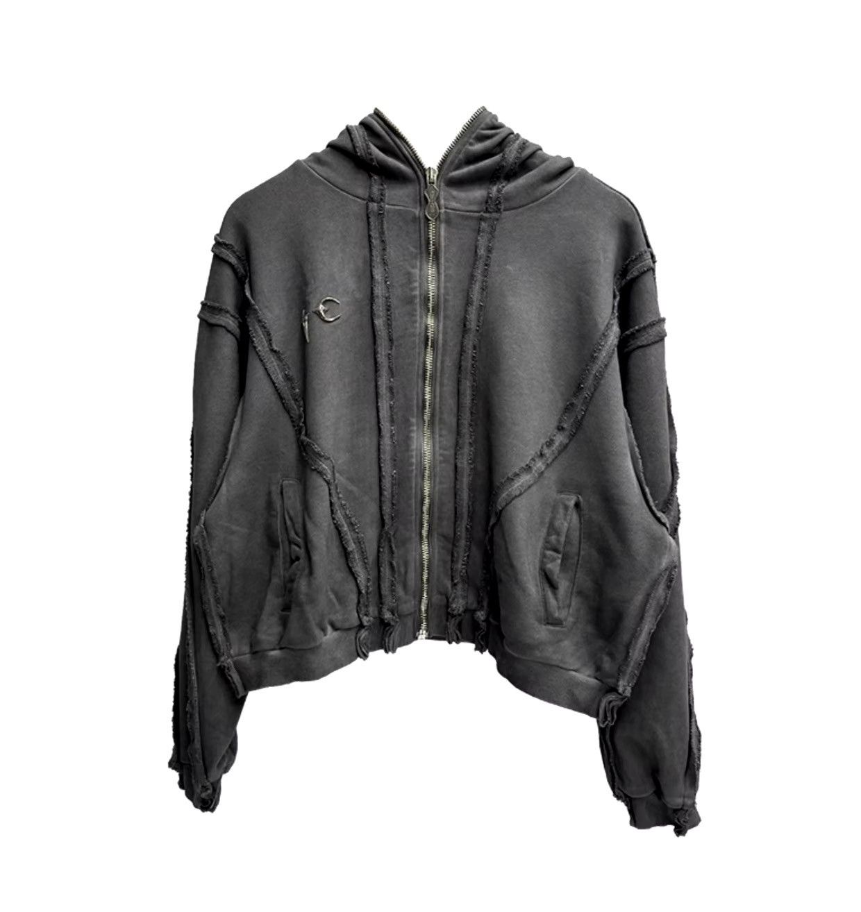 Designer Outdoor Streetwear Design Hole High Street Zipper Hoodie Size US L / EU 52-54 / 3 - 5 Thumbnail