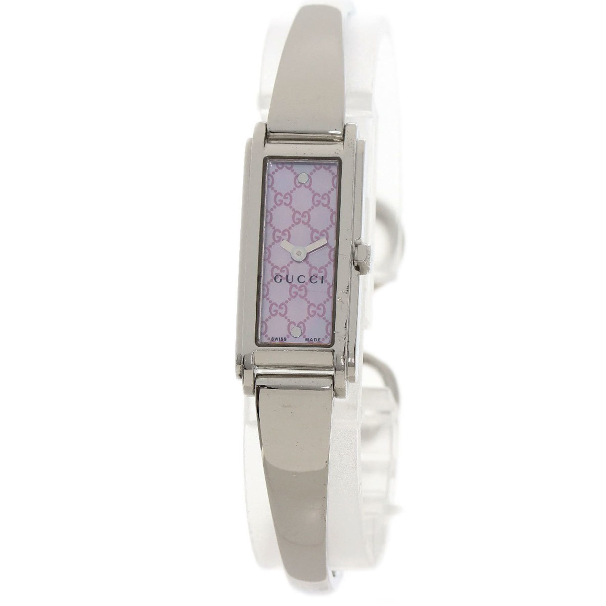 image of Gucci 109 Square Face GG Dial Watch Stainless Steel/ss Ladies Gucci in Pink Shell, Women's