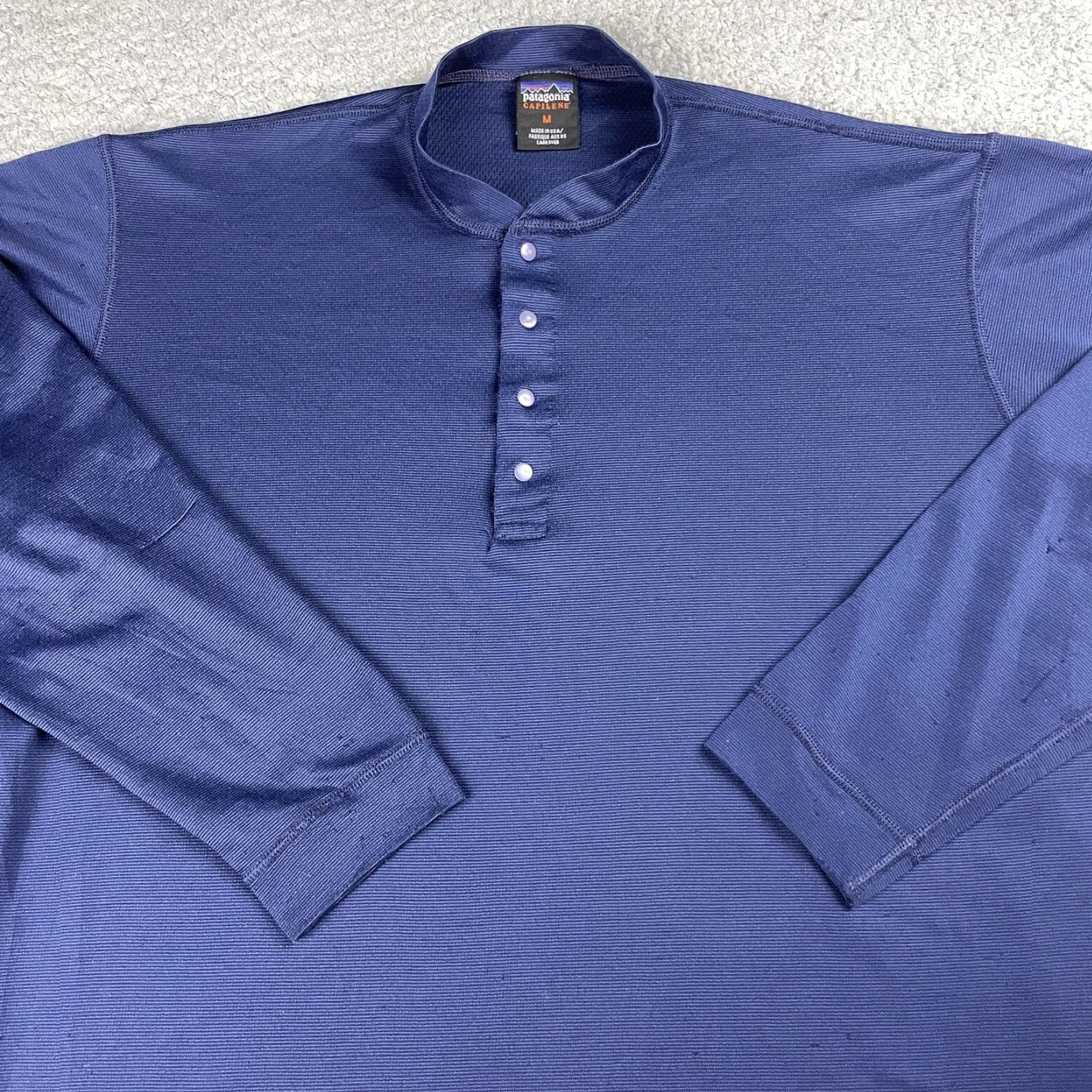 Patagonia Patagonia Capilene TShirt Mens Adult Medium Blue Long Sleeve Shirt Pullover Crew Neck Breathable Quick Dry 100% Polyester Capilene Base Layer Size US M / EU 48-50 / 2 - 3 Thumbnail