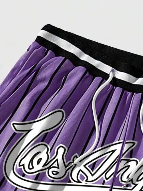 Jean Stripe basketball Graphic shorts DRIP Size US 32 / EU 48 - 3 Thumbnail