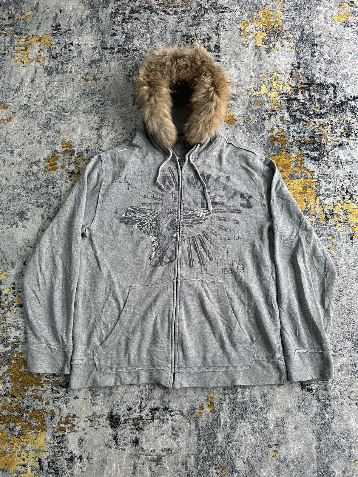 Hysteric Glamour CRAZY DISTRESSED FUR ZIP HOODIE ABSTRACT IFSIXWASNINE STYLE Size US XL / EU 56 / 4 - 1 Thumbnail