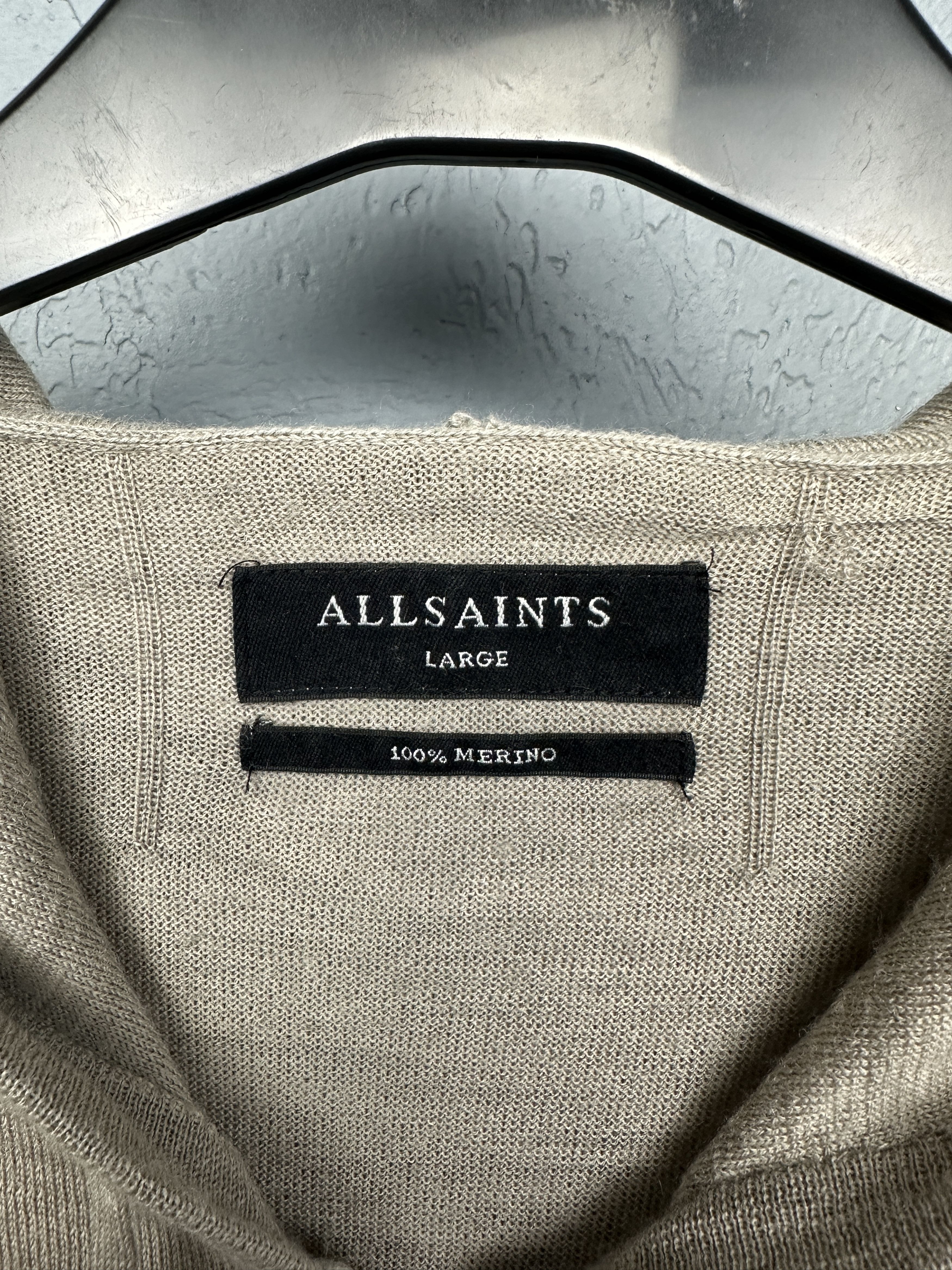Allsaints Allsaints Mens Mode Merino Wool Knit Zip Hoodie Size US L / EU 52-54 / 3 - 4 Thumbnail