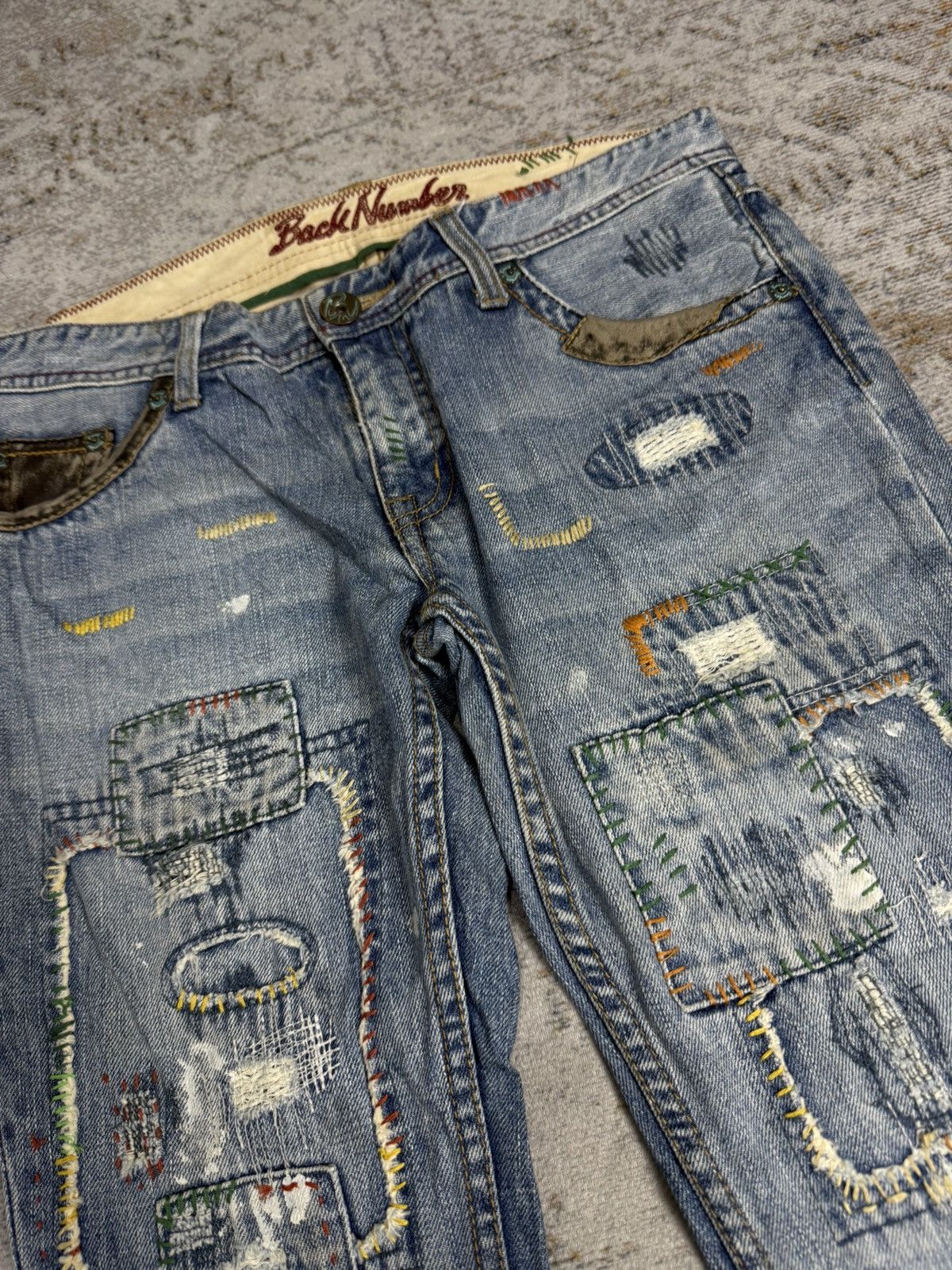 Tornado Mart Back number y2k style denim pants Size US 32 / EU 48 - 7 Thumbnail