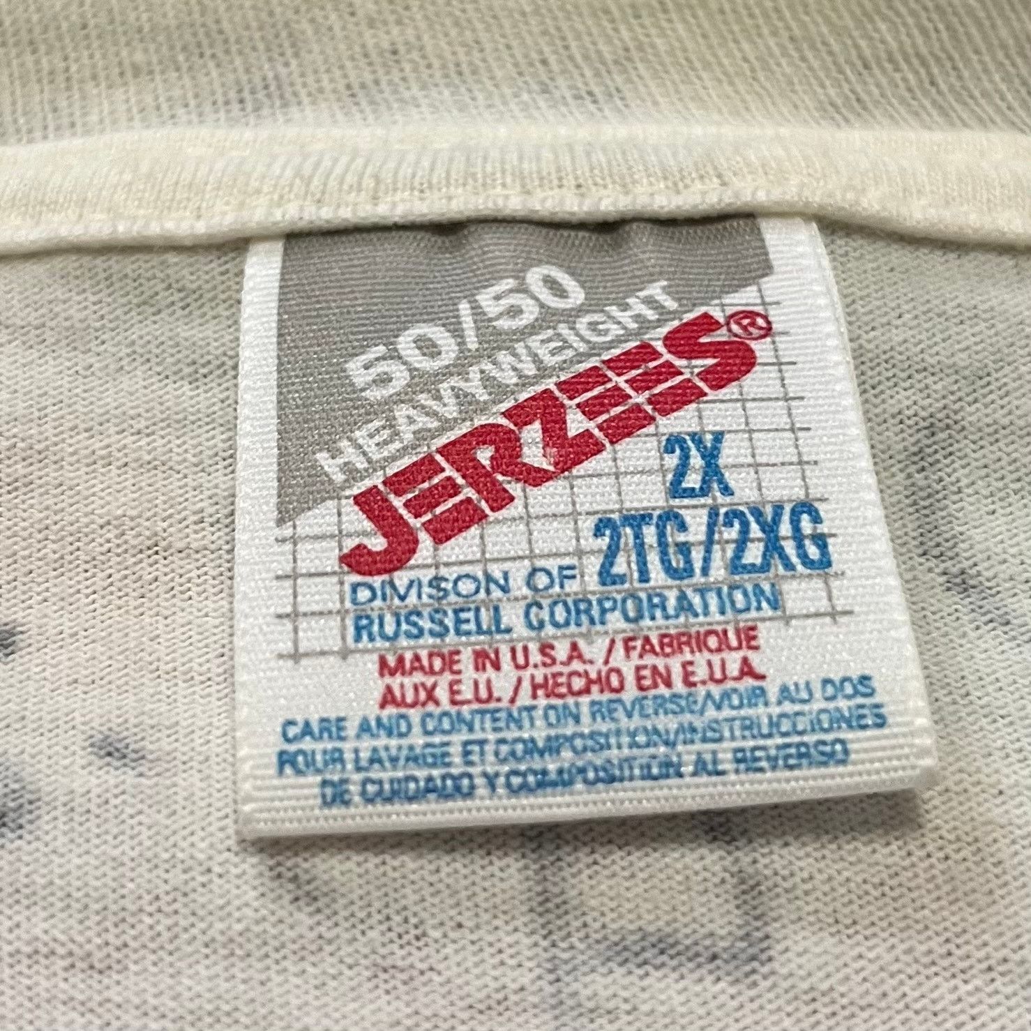 Jerzees Vintage Authors Day Written All Over White Shirt 2XL Size US L / EU 52-54 / 3 - 3 Thumbnail