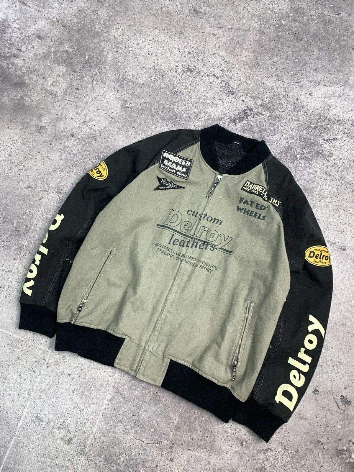Vintage Vintage DELROY Racing Team Moto Leather Jacket Nascar Size US XL / EU 56 / 4 - 5 Thumbnail