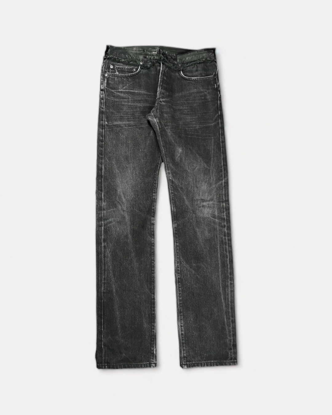 image of Dior Homme - Aw06 Satin Cummerbund Denim in Black, Men's (Size 30)