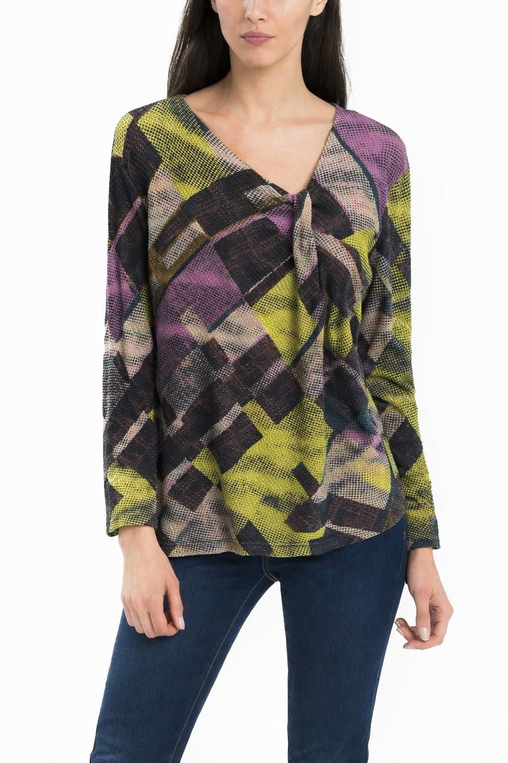 Desigual Desigual by Christian Lacroix Womens Abstract Geometric Top Size S / US 4 / IT 40 - 1 Thumbnail