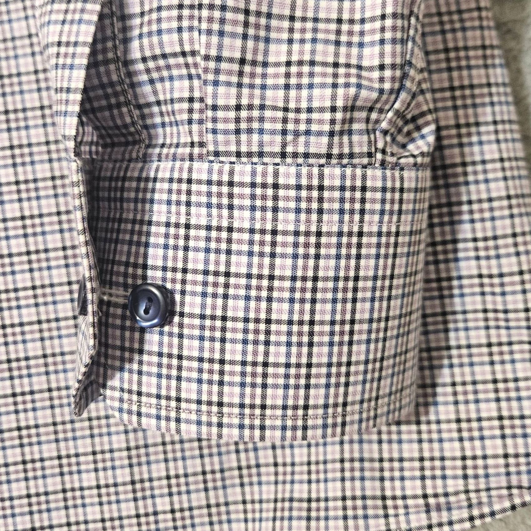 Eton Eton Shirt Mens Large 16.5-42 Purple Plaid Long Sleeve Cotton Shirt Size 42R - 7 Thumbnail