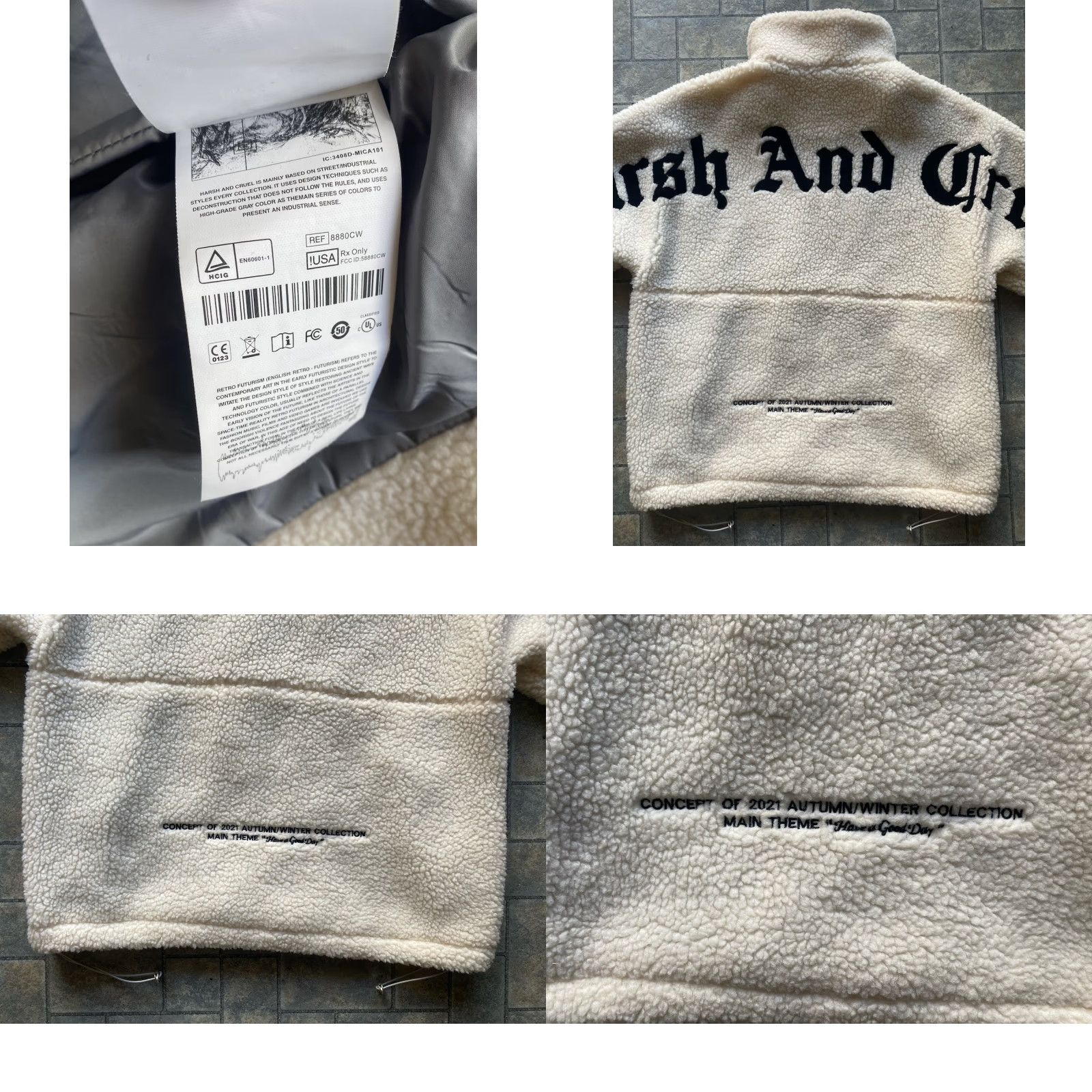 Other Harsh And Cruel Jacket Men Full Zip White Logo Size US M / EU 48-50 / 2 - 10 Thumbnail