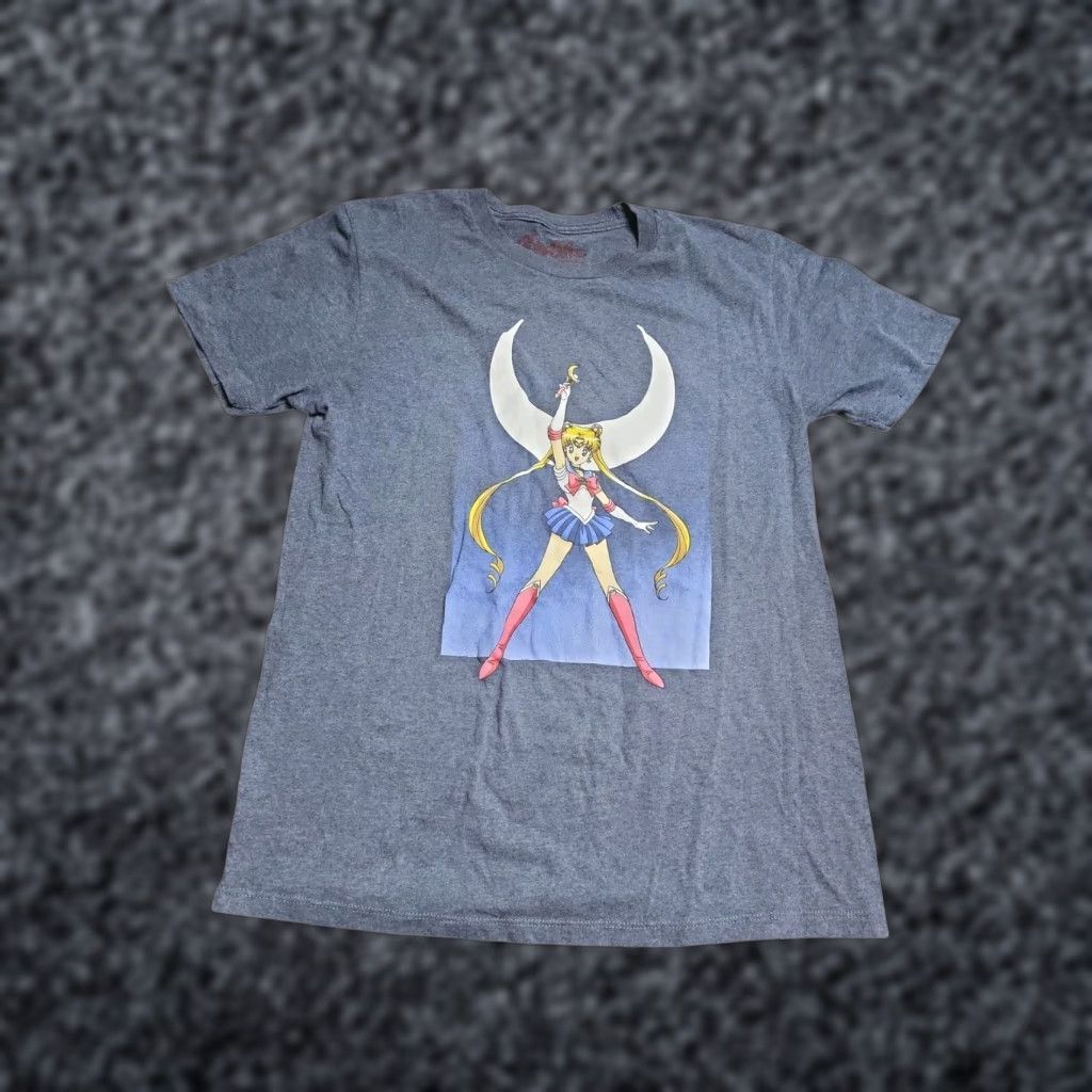 Vintage VINTAGE Sailor Moon T-Shirt Men Short Sleeve Blue Graphic Print Moon 90s Anime Size US M / EU 48-50 / 2 - 1 Thumbnail