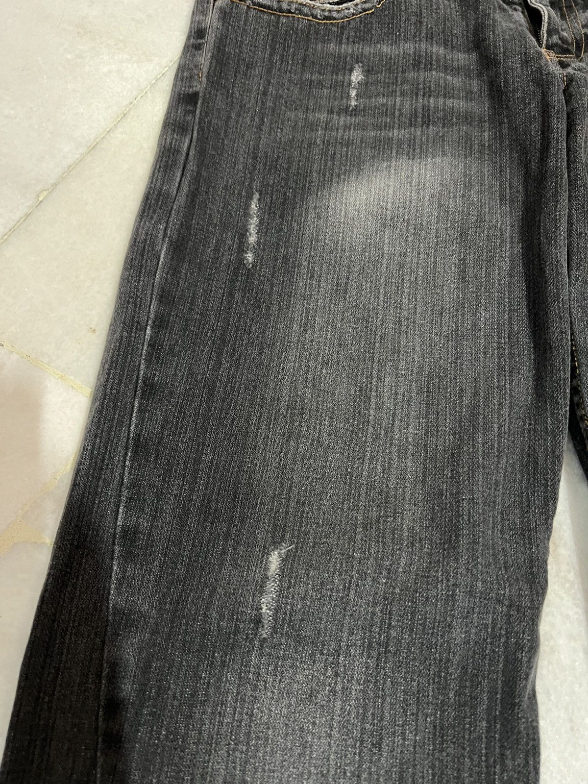 Japanese Brand 💥Double Waist💥90’s Nylaus Twist Leg distress Faded Jean Size US 33 - 7 Thumbnail