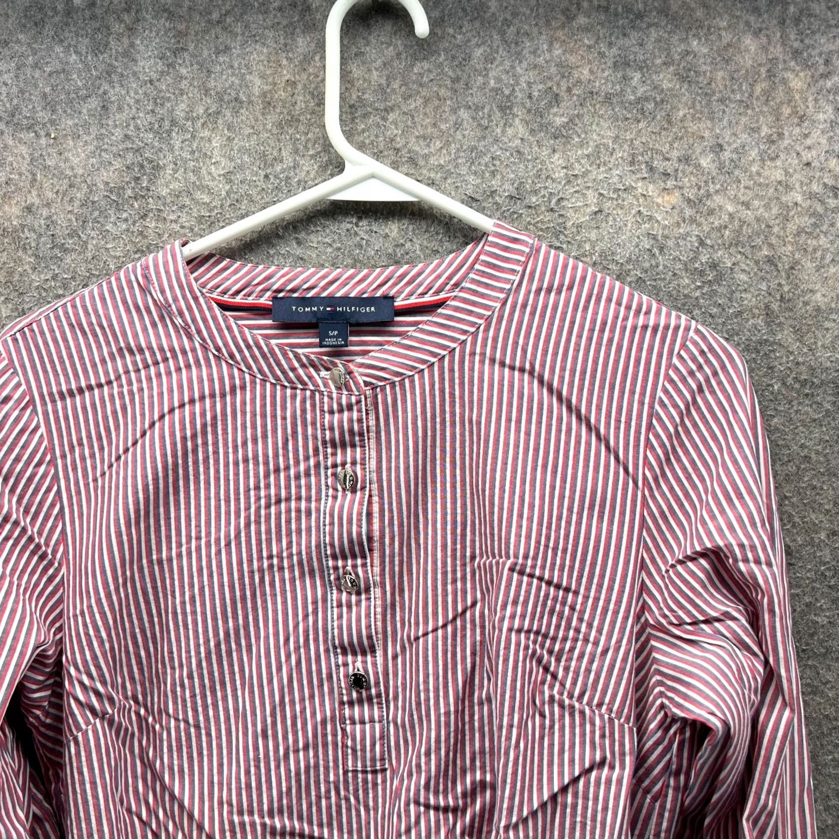 Tommy Hilfiger Tommy Hilfiger Shirt Dress Womens Small Red Striped Button Down Belted A Line Size S / US 4 / IT 40 - 3 Thumbnail