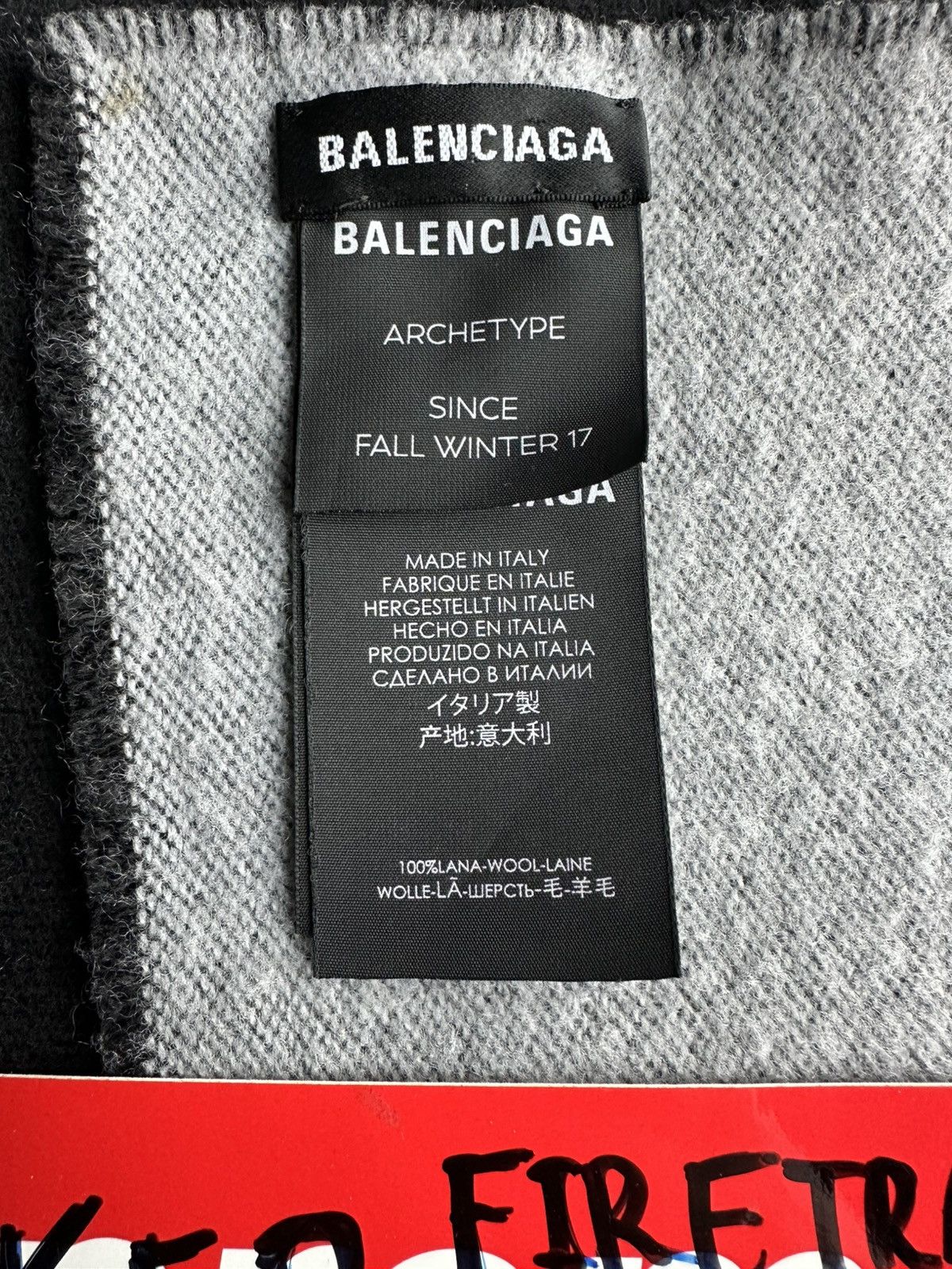 Balenciaga Balenciaga Jacquard Scarf Black Size ONE SIZE - 4 Thumbnail
