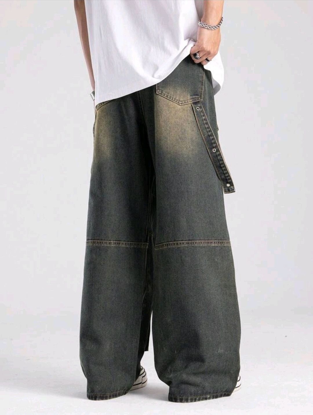 Jean × Vintage Retro Washed Jeans Cargo Multi Pocket Hype Hip Hop Size US 36 / EU 52 - 6 Thumbnail