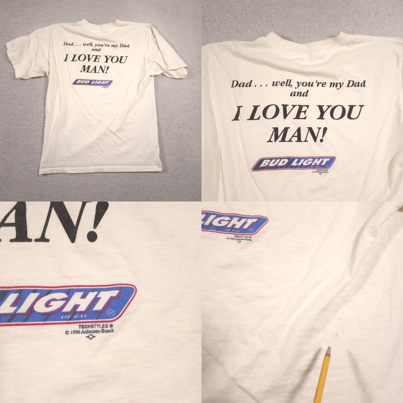Vintage VINTAGE Bud Light Dad All Sport Shirt Mens Large White I Love You Man 90s Mens L Size US L / EU 52-54 / 3 - 10 Thumbnail