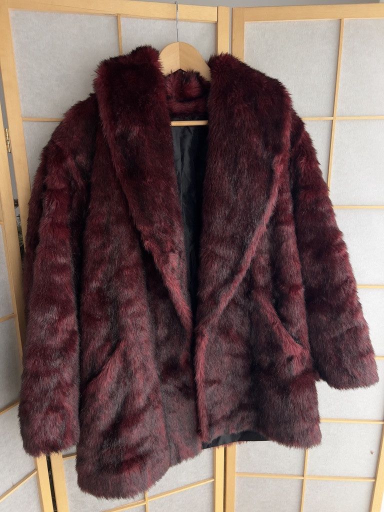 Hysteric Glamour Crazy 00s red faux fur jacket avant garde y2k japanese fuzzy Size L / US 10 / IT 46 - 2 Thumbnail