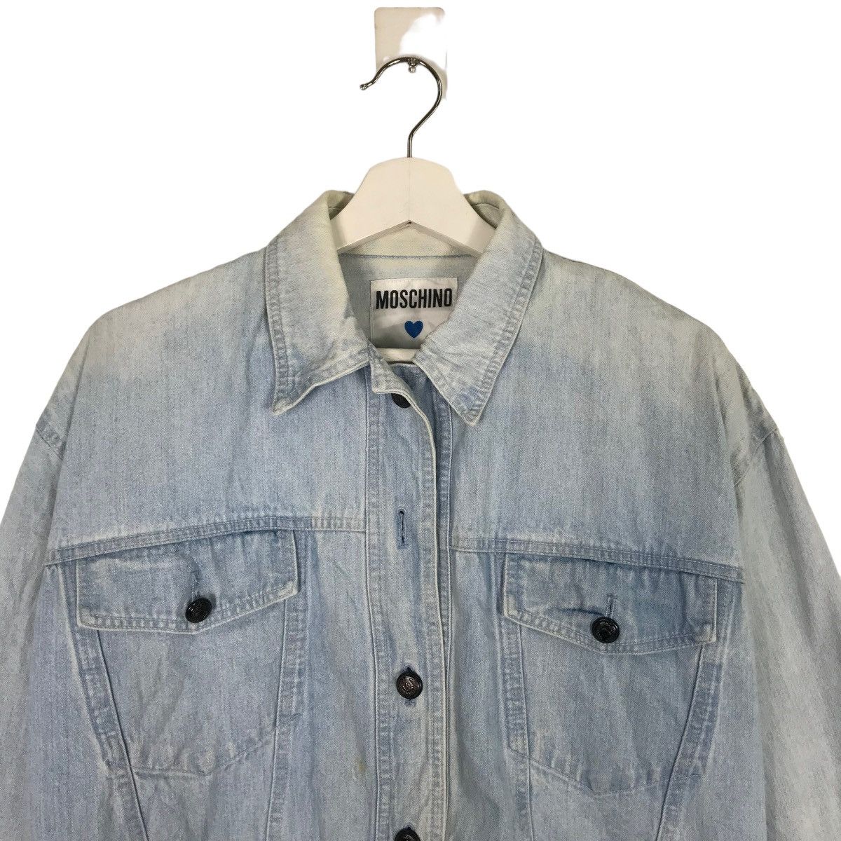 Moschino 💥 MOSCHINO DYED BLUE DENIM JACKET Size US M / EU 48-50 / 2 - 3 Thumbnail