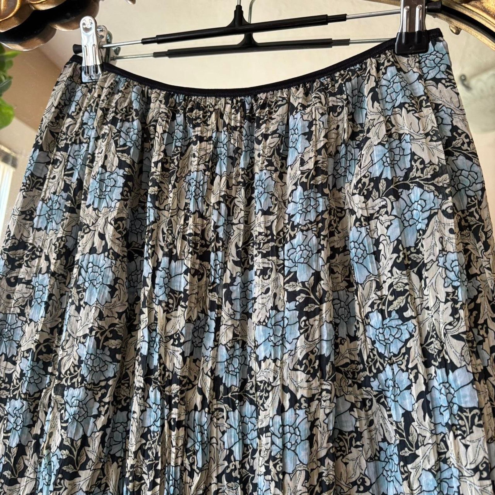 Worthington Vintage Worthington Blue Floral Midi Skirt Medium Y2K Fairy Size 24" / US 00 / IT 34 - 4 Thumbnail