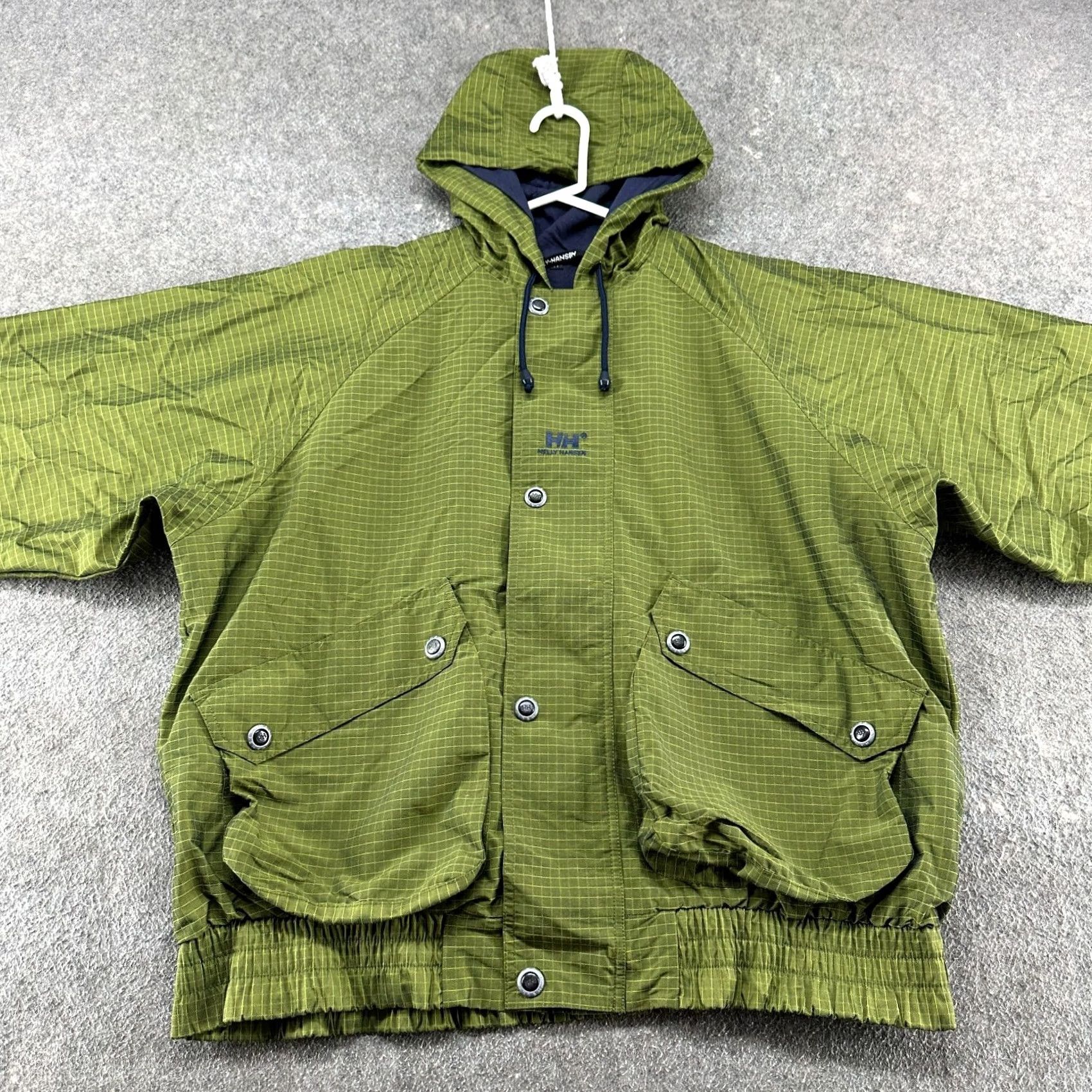 Helly Hansen VINTAGE Helly Hansen Jacket Mens M Green Hooded Sailing Nylon Ripstop Baggy 90s Size US M / EU 48-50 / 2 - 3 Thumbnail
