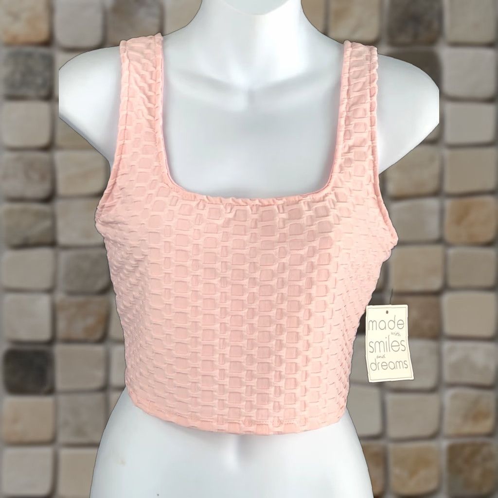 Pinko Timing Tank Top M Pink Square Neck/Back Cropped Sleeveless Bralette 90s Y2K NWT Timing Womens Size M / US 6-8 / IT 42-44 - 1 Thumbnail