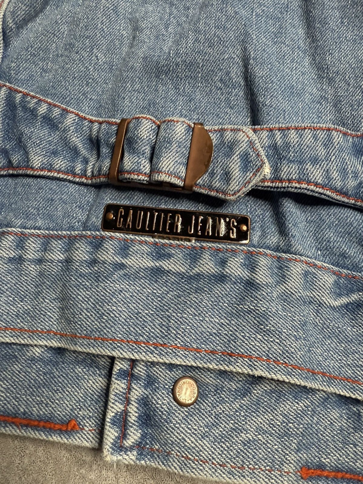 Jean Paul Gaultier Archival Jean Paul Gaultier Rivet Studded Cropped Denim JKT Size US S / EU 44-46 / 1 - 9 Thumbnail