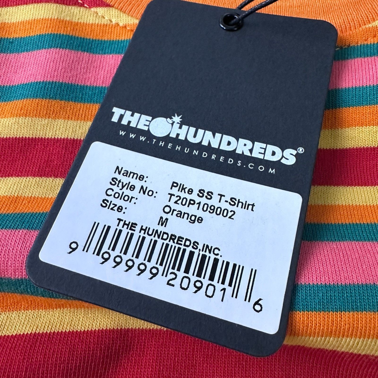 The Hundreds The Hundreds Pike SS T-Shirt Men M Orange Striped Cotton New Size US M / EU 48-50 / 2 - 5 Thumbnail
