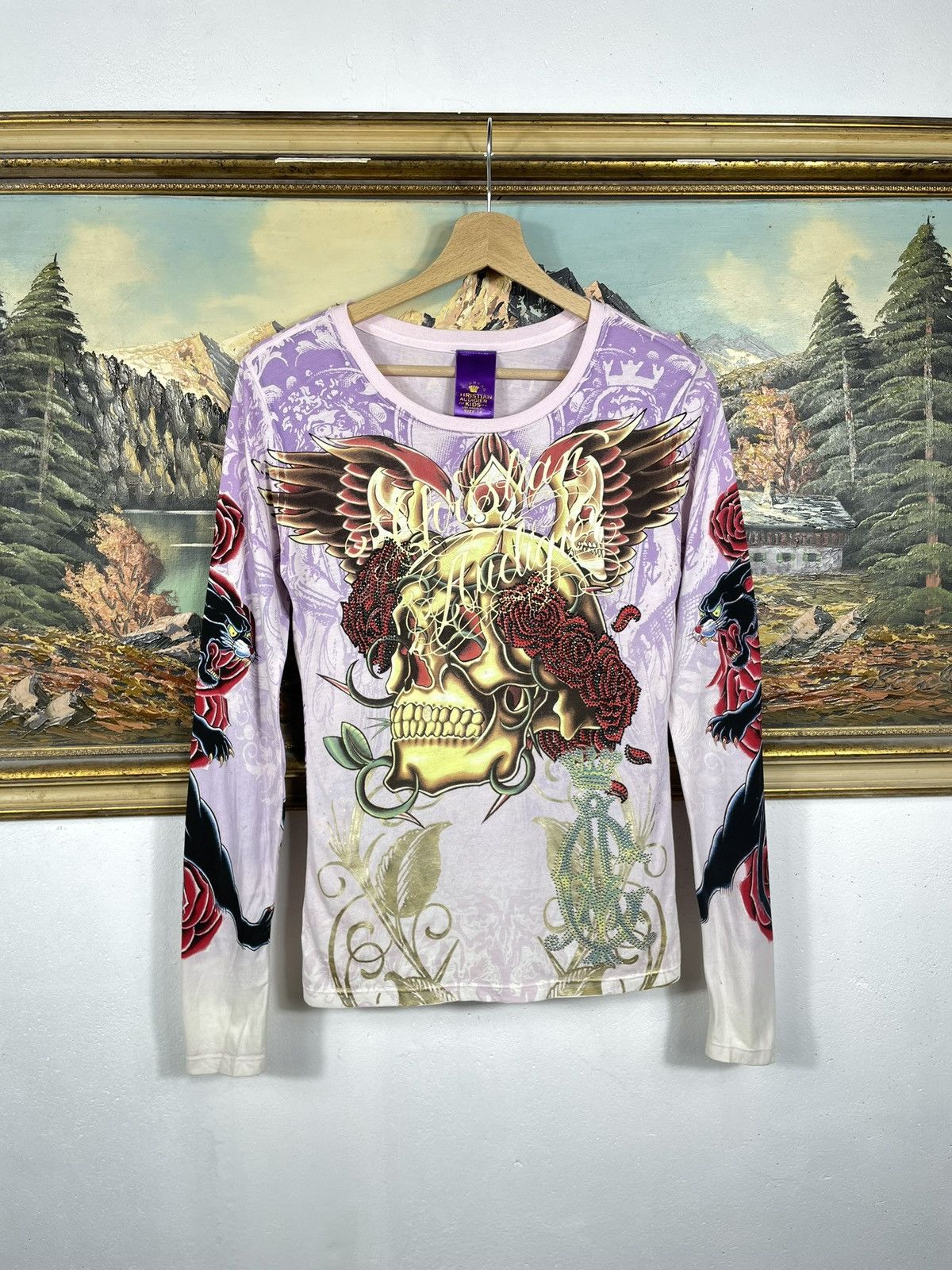 Christian Audigier × Ed Hardy × Vintage Christian Audigier Retro 00s Loose Tee Sweatshirt Cyber Size XS / US 0-2 / IT 36-38 - 1 Thumbnail