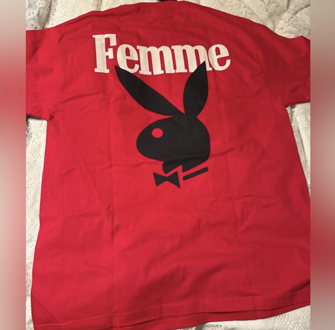 Homme + Femme La × Playboy HOMME FEMME | TWISTED BUNNY TEE - Black/Red Size US L / EU 52-54 / 3 - 2 Thumbnail